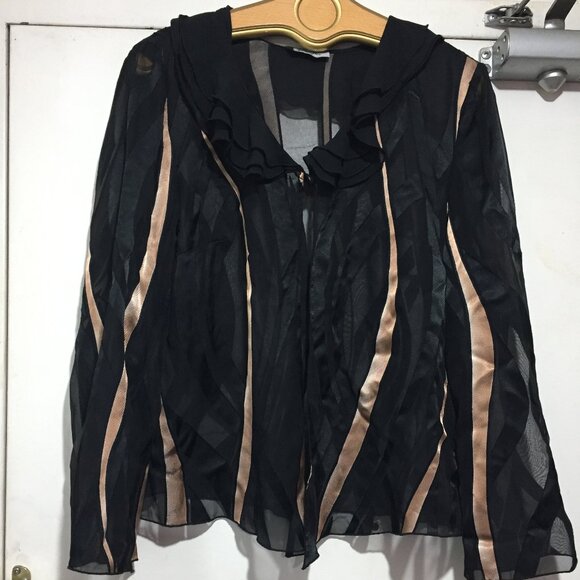 VINTAGE NUEVA STRIPE SHEER JACKETS SIZE L - Picture 2 of 8